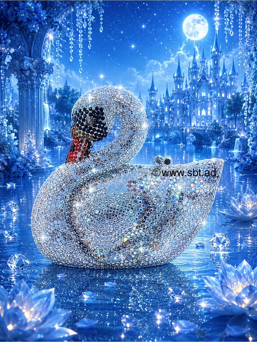 NWT Swan Bird Clutch Purse Sparkling Bling Swarovski Crystal Rhinestones Bag - Picture 4 of 10